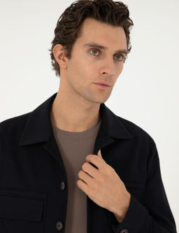 Темно-синяя куртка классического кроя - Cacharel фото 2