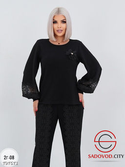 костюм из ткани неопрен и гипюр кружево