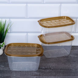 Салатник прямоугольный 3 штуки набор 17x11x9 см / P1 /уп 80/высокий - ГалеонТрейд фото 3