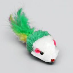 Цена за 2 шт. Набор игрушек для кошек: мышь 5 см, шарик с бубенчиком 3.8 см, цвет МИКС