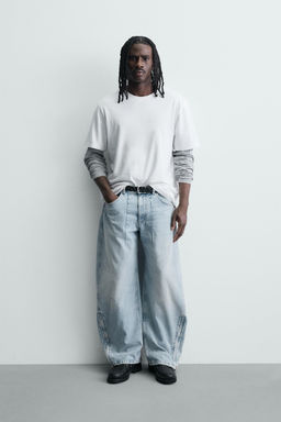 JEANS BALLOON FIT CREMALLERA / Azul / Verde