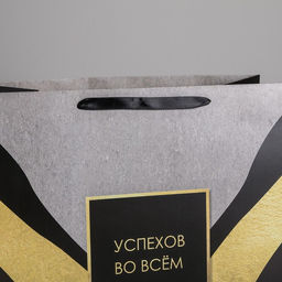 Пакет подарочный ламинированный, упаковка, «Успехов во всем», XL 49×40×19 см