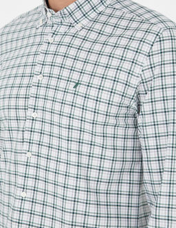 Haki Slim Fit Pamuklu Kareli G_mlek