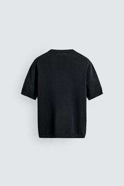 CAMISETA PUNTO LIGERO ALGOD?N / Negro - Zara фото 8