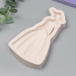 Молд силиконовый «Девушка в шляпке и пышном платье»