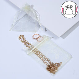 Цена за 100 шт. Мешочек подарочный, 9x12, цвет бежевый