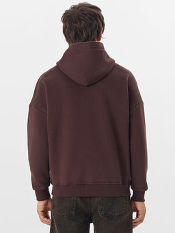 Теплая толстовка мужская коричневая на молнии