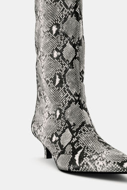 ANIMAL PRINT HEEL BOOTS - Zara фото 2