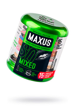 Презервативы Maxus, набор, латекс, железный кейс, 18 см, 5,3 см, 15 шт.