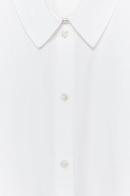 CAMISA MANGA CORTA POPEL?N / Blanco - Zara фото 10