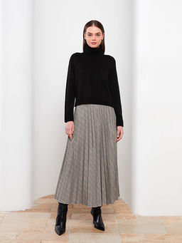 Bal?k?? Yaka D?z Uzun Kollu Kad?n Triko Kazak