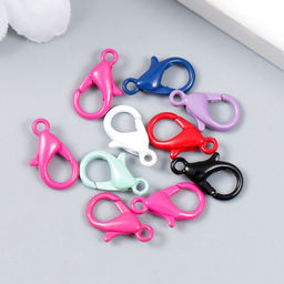 Основа для брелока карабин металл Клик МИКС набор 10шт 0,9х1,4 см