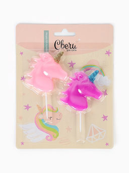 Набор свечей для торта «Волшебный единорог», 5 см, 2 шт