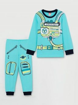 CRB wear/CSBB 50020-40 Комплект для мальчика (джемпер, брюки), бирюзовый/Ex.Cherubino