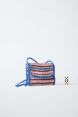 RAFFIA-EFFECT CROSSBODY BAG