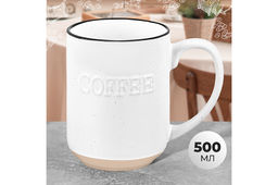 Кружка 500 мл 13*8,8*11,5 см COFFEE, белая