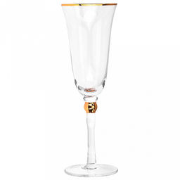 Жаклин Бокал стеклянный 220мл, д7,3см, h22,2см, для шампанского, тонкостенное, прозрачное стекло, отводка золотом (Китай) Цена указана за штуку. В коробке 4 штуки. - Домашняя мода фото 2