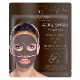 SKINLITE Линия ГИДРОГЕЛЕВАЯ Маска Гидрогелевая "Гиалуроновая кислота&Черный жемчуг" 1шт