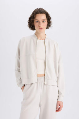 Relax Fit Hakim Yaka Basic Duz Fermuarl? Sweatshirt - Defacto фото 5