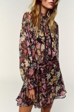 FLORAL PRINT MINI DRESS - Zara фото 3