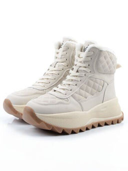 04-PAML06-2Z LT. BEIGE Ботинки зимние женские (натуральная кожа, 100% шерсть)