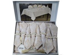 Скатерть EFOR MARBLE 160*220 8 салф ранер (капучино)
