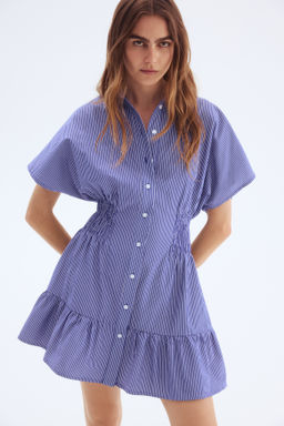Vestido camisero con cintura nido de abeja - H&m фото 2