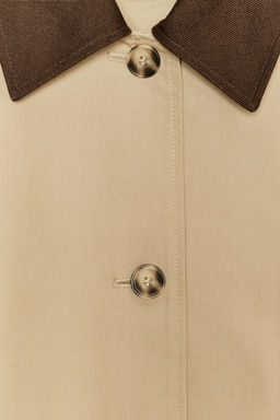 TRENCH CORTA CUELLO COMBINADO / Tostado - Zara фото 9