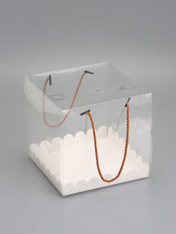 Кондитерская коробка под рулет, белая, с ручками, 20×20×20 см