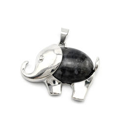 Подвеска Слон 38*25мм с лабрадором (ларвикит)