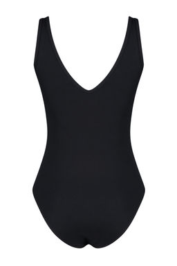 Siyah Fitted/Vucuda Oturan V Yaka Fitilli Esnek C?tc?tl? Orme Body TWOSS24BD00032