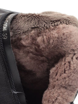 04-YF189-010M BLACK Полусапоги зимние женские (натуральная кожа, натуральный мех (еврозима))