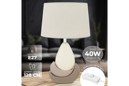 Настольная лампа 23*14*38 см "Бархан" + крем. овальн. абажур