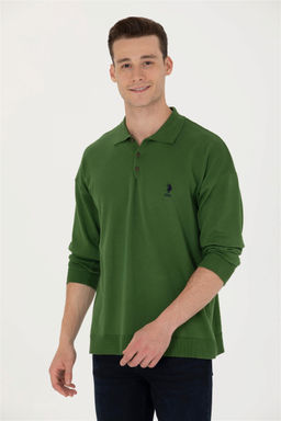 U. S. Polo Assn Мужской зеленый базовый свитер - U.s. polo assn фото 8