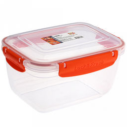 Контейнер для продуктов пластмассовый Мастер 1,8л, глубокий, прямоугольный, с клипсами, воздухонепроницаемый (герметичный), съемный силиконовый уплотнитель, подходит для СВЧ, цвета микс (Россия) - Домашняя мода фото 4