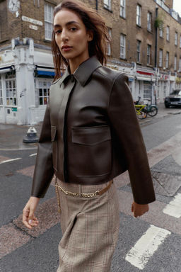 SHORT FAUX LEATHER JACKET - Zara фото 3