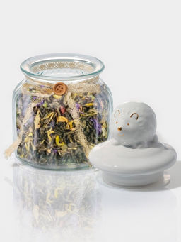 Банка для сыпучих Доляна «Ёжик в золотом», 600 мл, с керамической крышкой, стекло, прозрачная