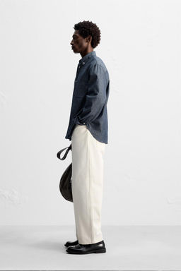 TEXTURED CHAMBRAY SHIRT - Zara фото 4