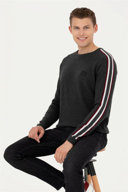 Мужской свитер антрацитового меланжа