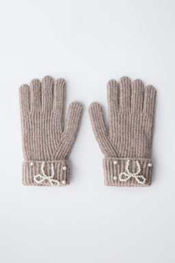 KNIT GLOVES WITH FAUX PEARLS - Zara фото 4