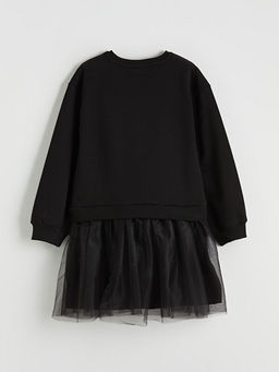 Bisiklet Yaka Ta?l? K?z ?ocuk T?t? Elbise