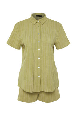 Ekru Dokuma Plaj Gomlek-Sort Tak?m TBESS23AU00054 - Trendyolmilla фото 15