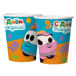 Стакан бумажный Грузовичок Лёва, в наборе 6 шт., 250 мл