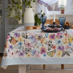 Скатерть Этель. Бабочки, 220?147 см, 100 % хлопок, репс 210 г/м?