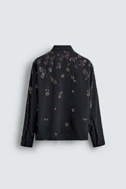 LIMITED EDITION SEQUIN FLOWING SHIRT - Zara фото 8