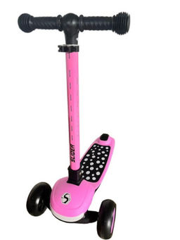 Самокат трехколесный Slider, светящиеся полиуретановые колёса и платформа, руль складной