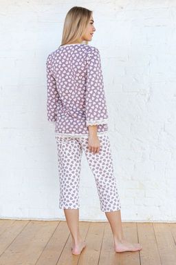 Пижама женская из футера Капучино с бриджами - Амадэль фото 3