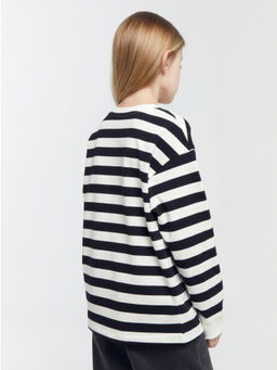 Лонгслив для девочек в черно-белую полоску - Mark formelle фото 4