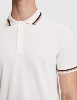 Ekru Slim Fit D__meli Polo Yaka Ti__rt