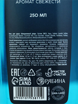 Гель для душа «С 23 февраля», 250 мл, аромат свежести, МИКС, HARD LINE